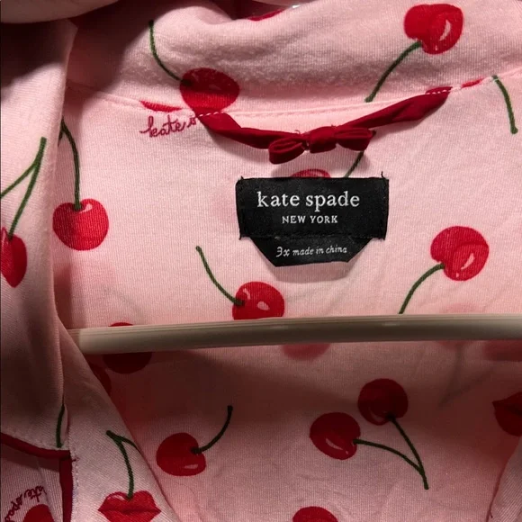 kate spade Pink and Red Cherry Print Pajama Set - Picture 3 of 3